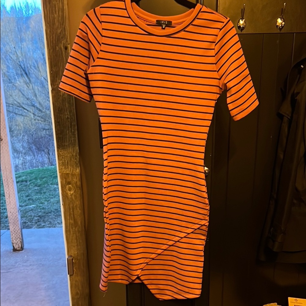 Pink and Black Striped Dress